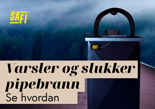 Illustrasjon av automatisk pipebrannslukker montert under pipehatt