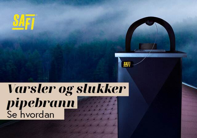 Illustrasjon av automatisk pipebrannslukker montert under pipehatt