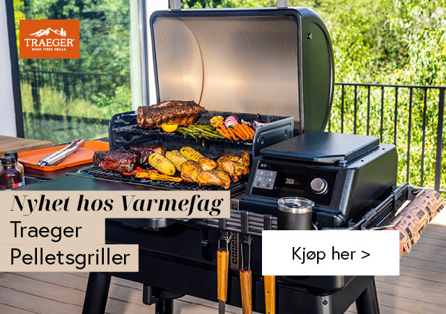 Pelletsgrill med masse mat
