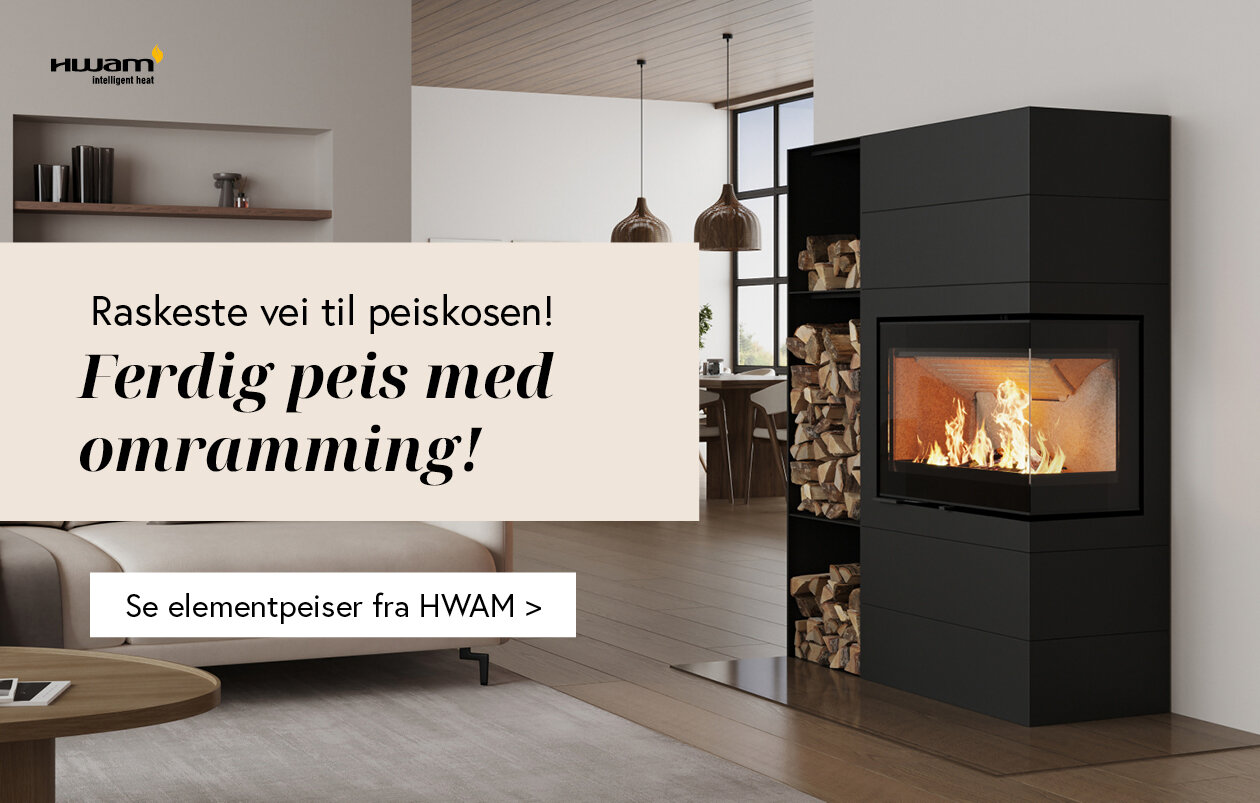 Sort elementpeis i moderne stue