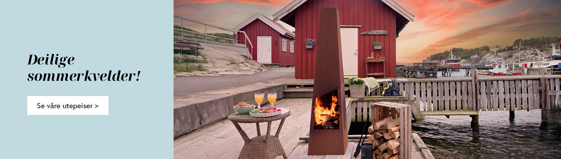 Utepeis i Cortenstål på brygge
