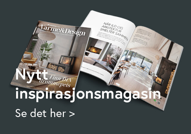 Illustrasjon av inspirasjonsmagasin for peis og peisovn