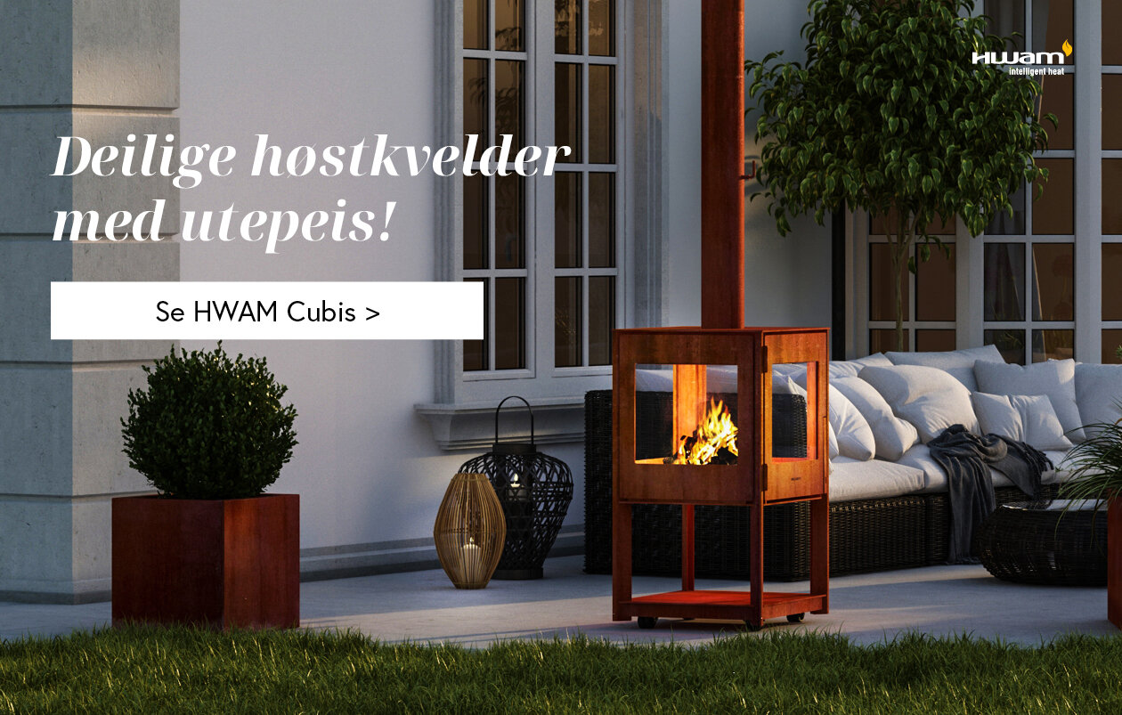 Utepeis i Cortenstål med glass på fire sider 